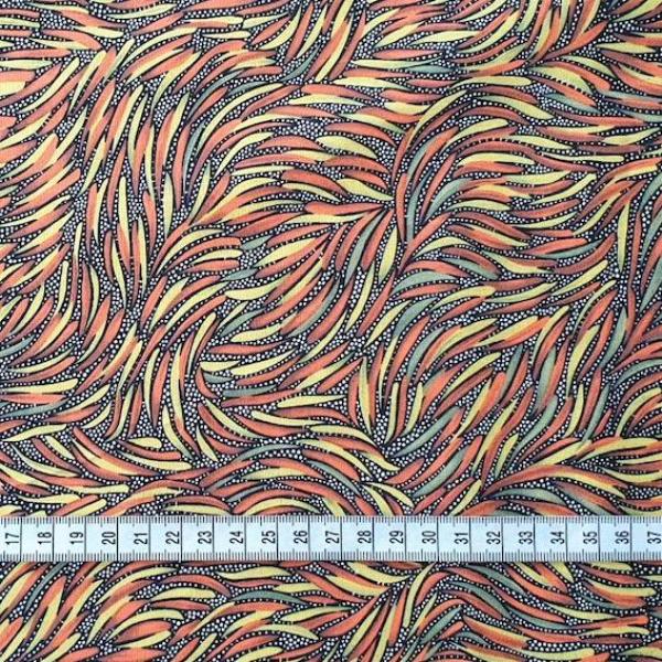 ORANGE BUSH YAM Aborigines Stoff aus Australien